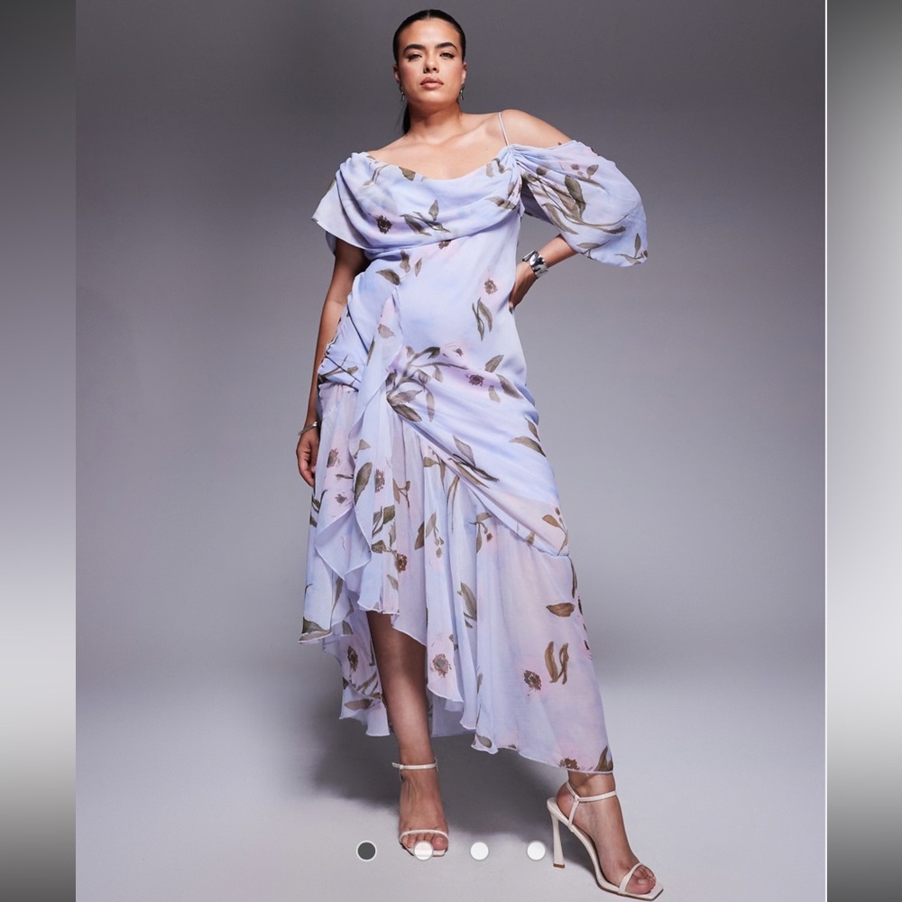 ASOS DESIGN Curve cowl neck bias midaxi dress
